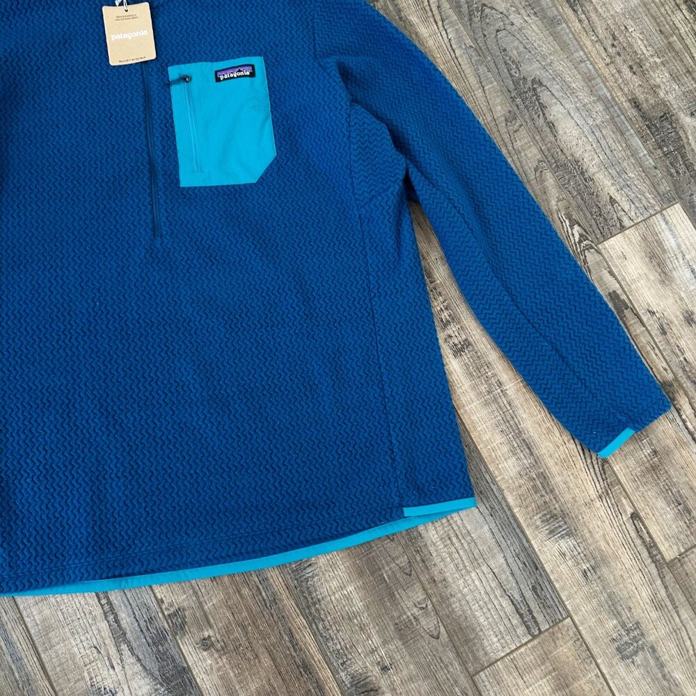 NWT Patagonia Men's R1 Air Zip Neck Fleece Pullover M Lagom Blue Lightweight - Picture 6 of 11
